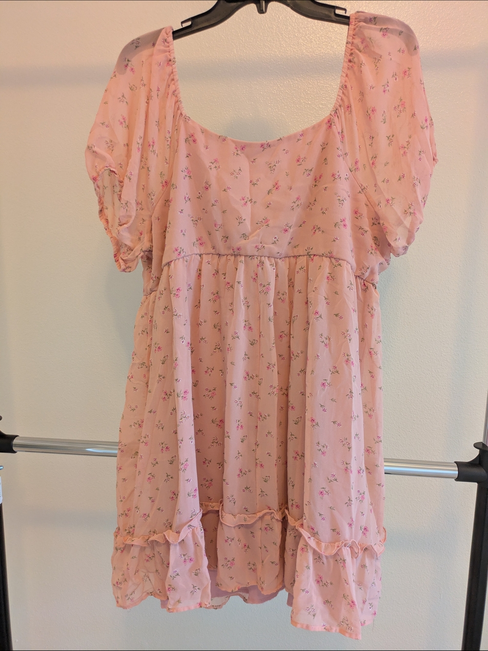 Pink Floral Ruffled Dress - Picture 3 of 3